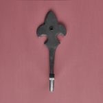 fleur de lys forged hook black waxed