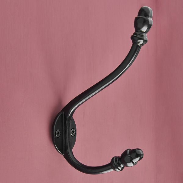 hat & coat hook (6 1/2'' ) black