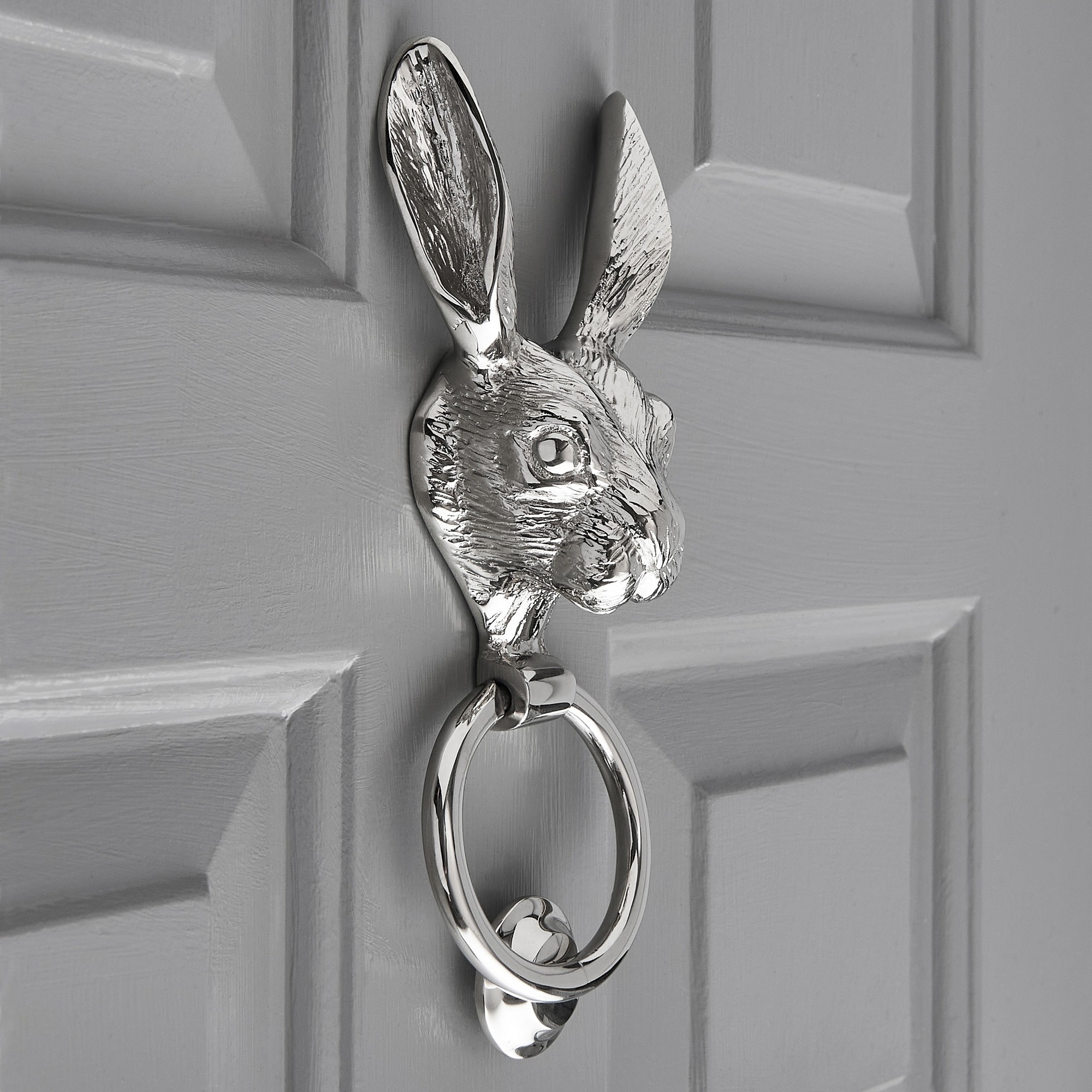 Hare Door Knocker Nickel