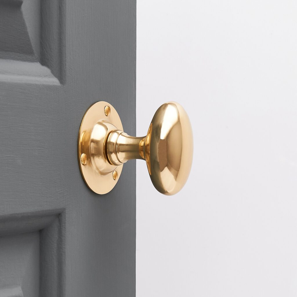Oval door handles - Oval brass door knobs - Rim lock handles