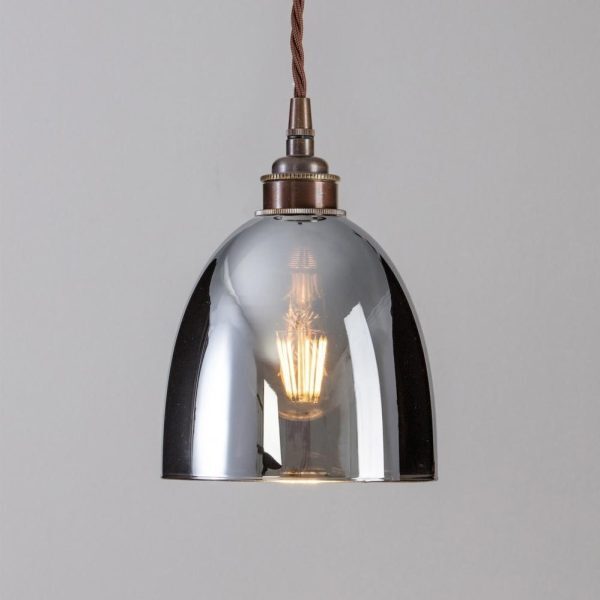Bell Smoked Glass Pendant Light - Large SAVE 50%