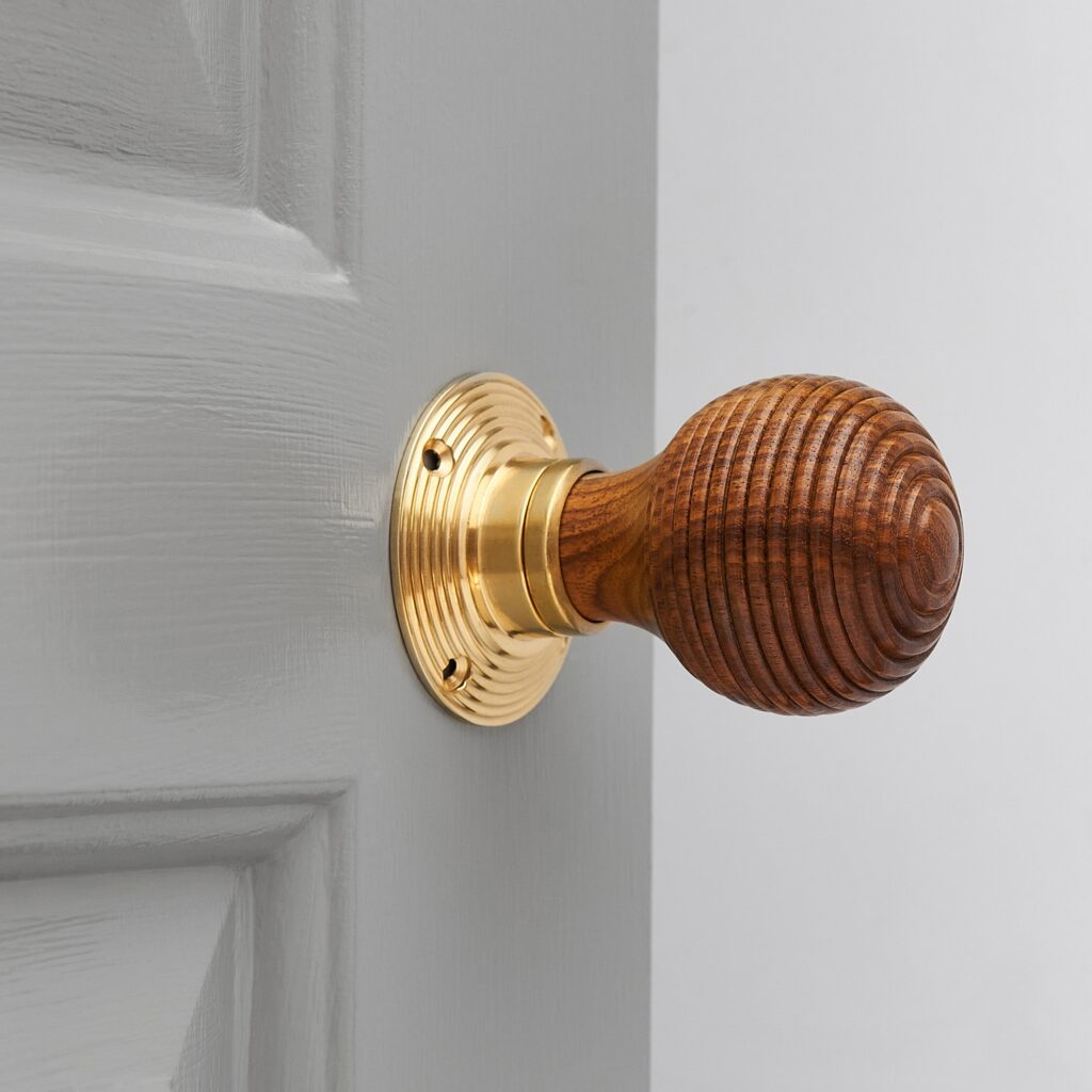 Polished Brass Beehive Door Knob