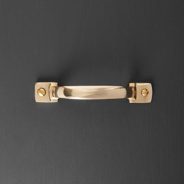 square d pull handle polished brass