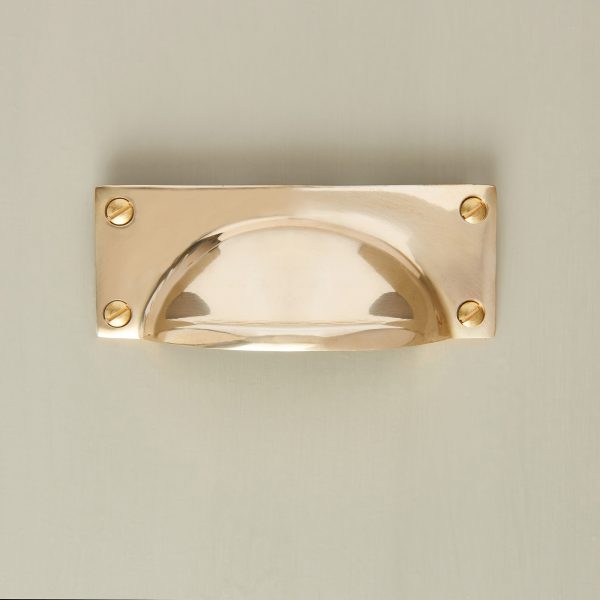 lipped drawer pull polished brass