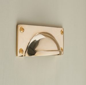 lipped drawer pull polished brass