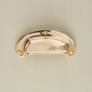 round lipped cup handle polished brass
