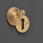 round reeded beehive escutcheon aged brass