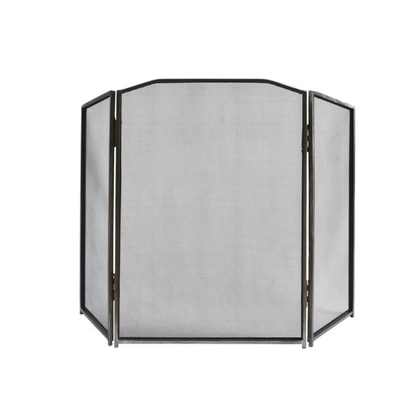 traditional folding fire screen pewter