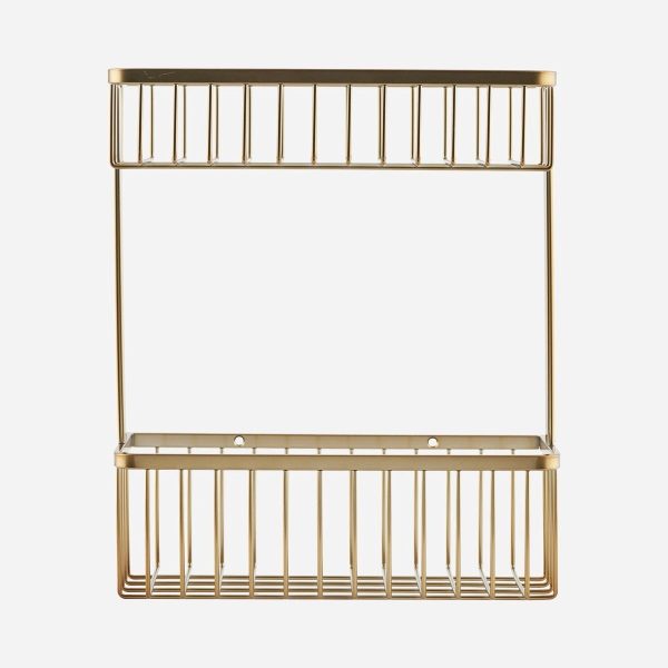 brushed brass double basket