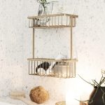 brushed brass double basket