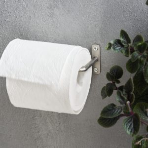 silver toilet roll holder