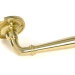 polished brass newbury lever on rose set