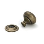 burnished brass mushroom cabinet knob 38mm