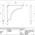 burnished brass abingdon shelf bracket (200mm x 200mm)