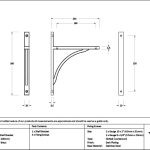 burnished brass apperley shelf bracket (260mm x 200mm)