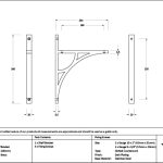 burnished brass tyne shelf bracket (260mm x 200mm)