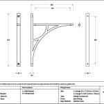 burnished brass tyne shelf bracket (314mm x 250mm)