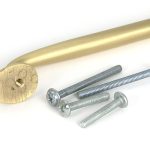 satin brass moore pull handle medium