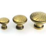 aged brass hammered cabinet knob small