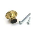 aged brass hammered cabinet knob medium