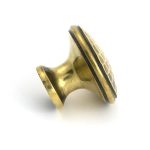 aged brass hammered cabinet knob large