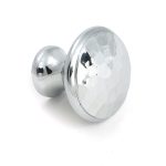 polished chrome hammered cabinet knob medium