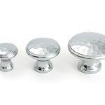 polished chrome hammered cabinet knob medium