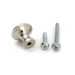 polished nickel hammered cabinet knob small