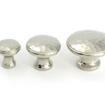 polished nickel hammered cabinet knob small