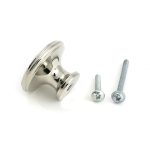 polished nickel hammered cabinet knob large