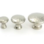 polished nickel hammered cabinet knob large