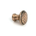 polished bronze hammered cabinet knob small