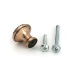 polished bronze hammered cabinet knob small