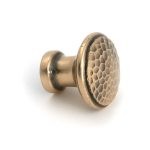 polished bronze hammered cabinet knob medium