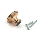 polished bronze hammered cabinet knob large