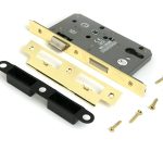 polished brass euro din sash lock 60mm backset/72mm centre