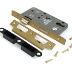 satin brass euro din sash lock 60mm backset/72mm centre