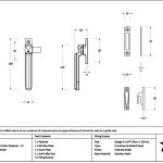 polished nickel locking art deco fastener lh