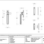 polished chrome locking art deco fastener lh