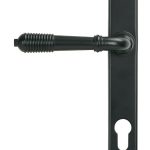 matt black reeded slimline lever espag. lock set