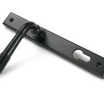 matt black reeded slimline lever espag. lock set