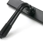 matt black reeded slimline lever espag. lock set