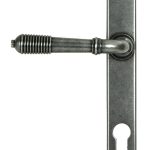 pewter reeded slimline lever espag. lock set