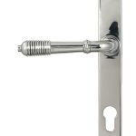 polished marine ss (316) reeded slimline lever espag. lock set