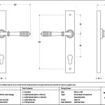 satin marine ss (316) reeded slimline lever espag. lock set