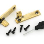 aged brass night vent locking brompton fastener