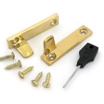 polished brass night vent locking brompton fastener