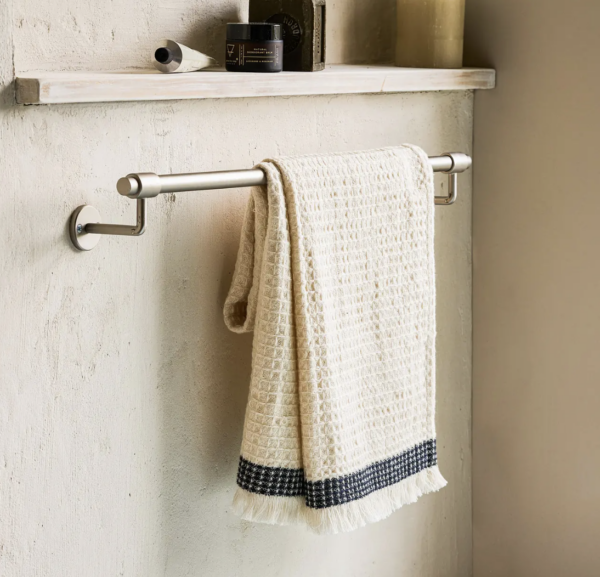 brushed nickel towel rail large